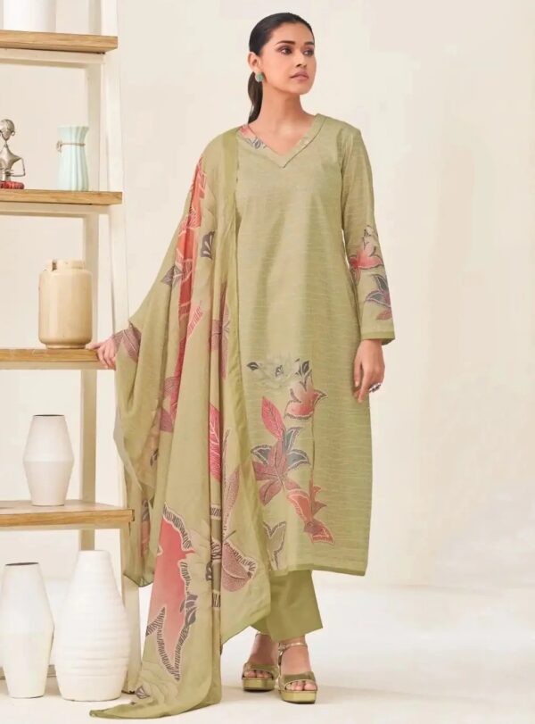 Pure Lawn Cotton Unstitched Suit Dress Material with Muslin Dupatta